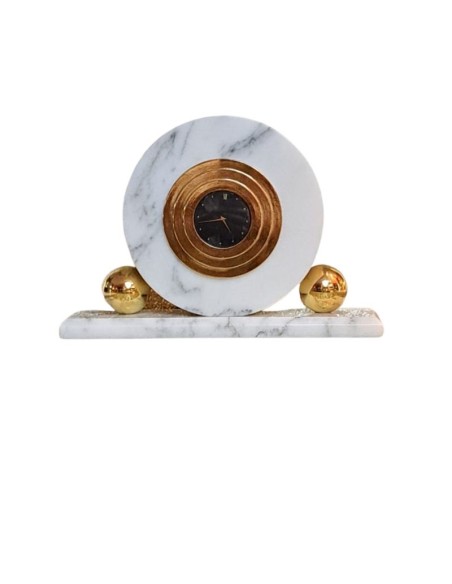Orologio da tavolo in marmo e ottone H.E. Zane Vicenza