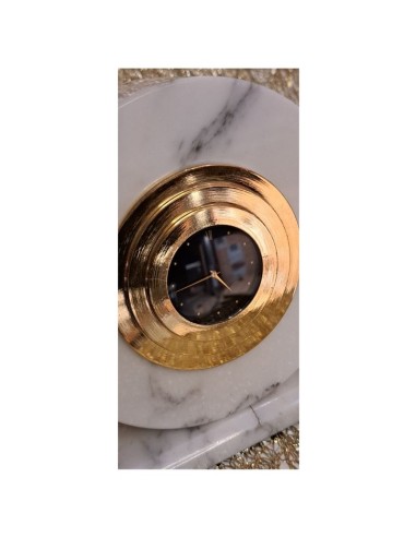 Orologio da tavolo in marmo e ottone H.E. Zane...