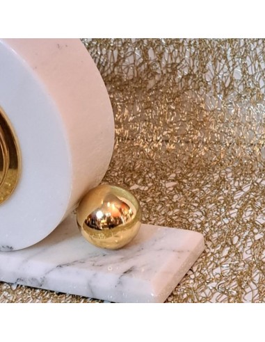 Orologio da tavolo in marmo e ottone H.E. Zane...