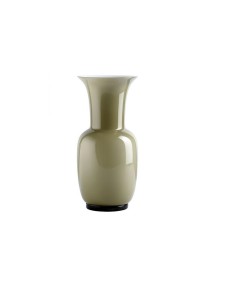 Vaso opalino sabbiato soffiato verde bamboo fuori...