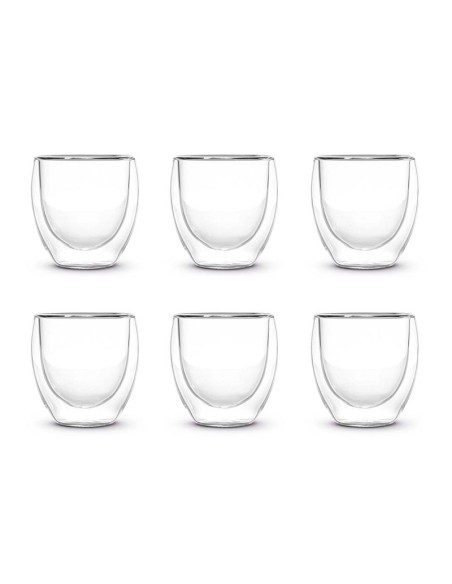 Set di 6 bicchierini in vetro borosilicato a doppia parete