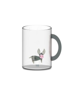 Tazza mug in vetro borosilicato decoro interno WD LIFETSYLE