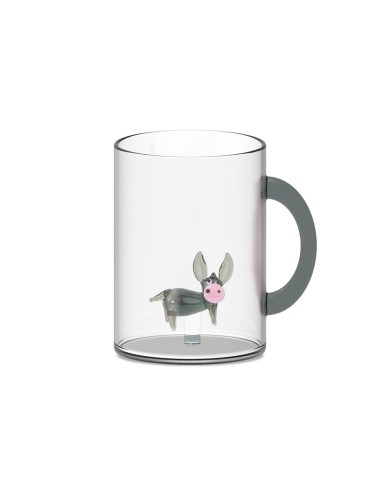 Tazza mug in vetro borosilicato decoro interno...