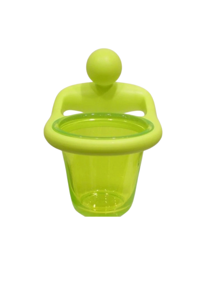 Portaspazzolino da parete "Antonio D" giallo - design Guido Venturini- Alessi