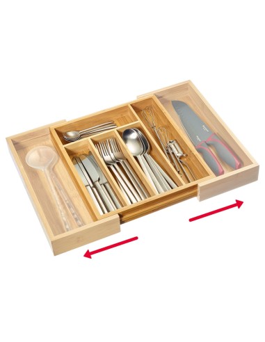 Portaposate allungabile in bambù 5-7 scomparti