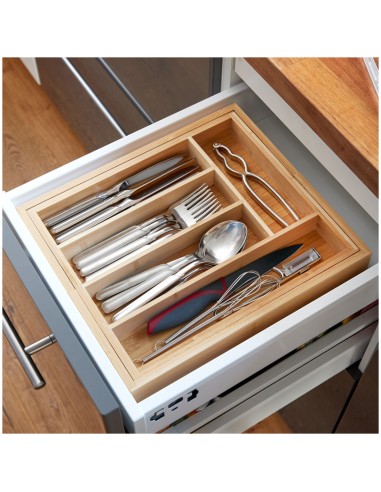 Portaposate allungabile in bambù 5-7 scomparti