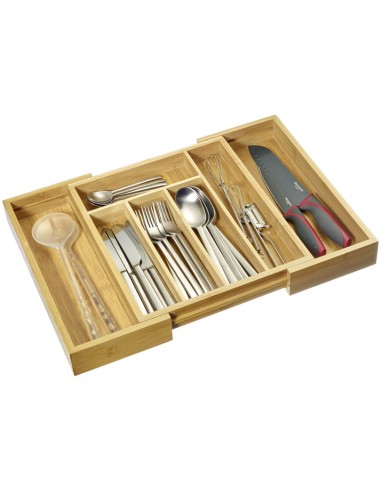 Portaposate allungabile in bambù 5-7 scomparti