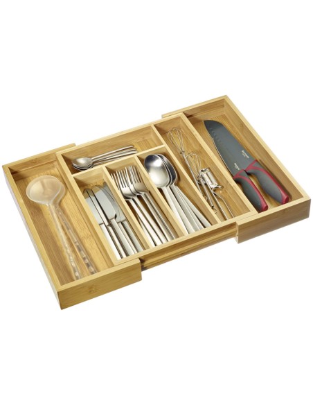 Portaposate allungabile in bambù 5-7 scomparti