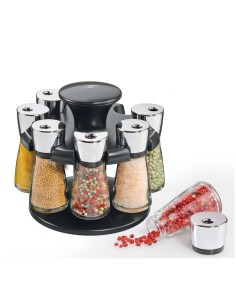 Portaspezie girevole Rondo con 8 barattolini in vetro