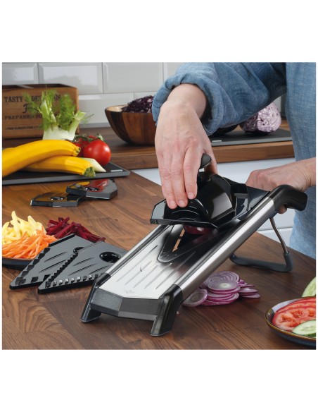 Affettaverdure mandolina Professional con 5 tagli più salvadita
