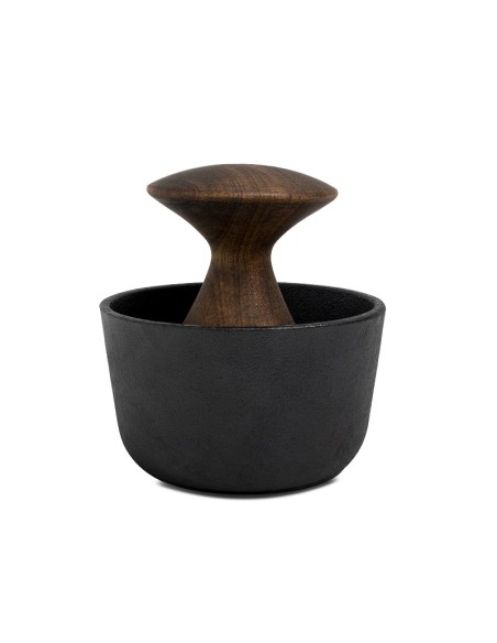 Mortaio in ghisa e acacia cm.9 Kiruna design Samuel Murley