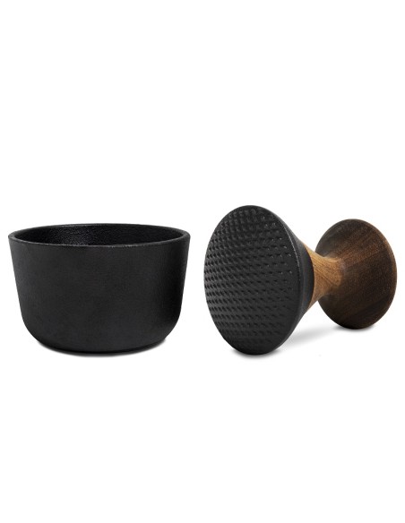 Mortaio in ghisa e acacia cm.9 Kiruna design Samuel Murley