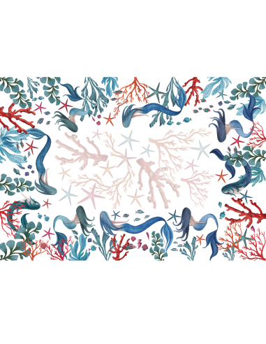 Tovaglia in puro lino Sirene cm.180x270