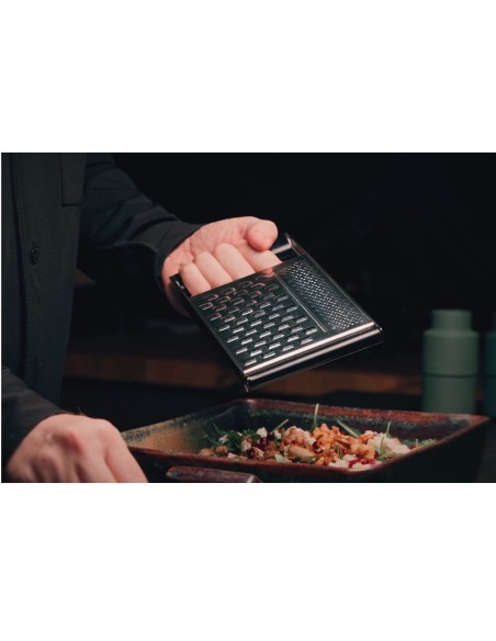 Grattugia salvaspazio Riv in acciaio 2 lati foto incisi