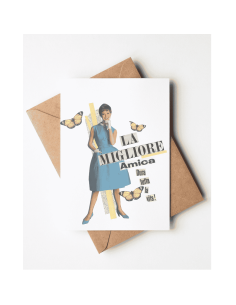 Biglietti di auguri con illustrazione retro vintage di...