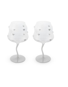 Set due calici cocktail cuori in vetro leggero e resistente 2
