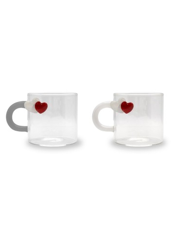 Set di due tazze da caffè in vetro borosilicato...