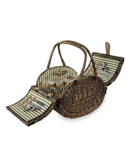 Cesto da picnic in vimini completo per 4 persone