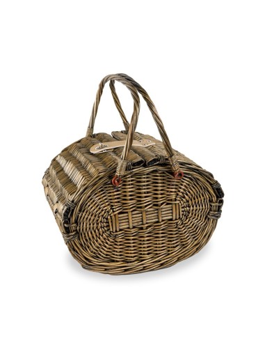 Cesto da picnic in vimini completo per 4 persone