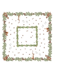Copritavolo "Lo scoiattolo" in puro lino cm.110x100 - The...