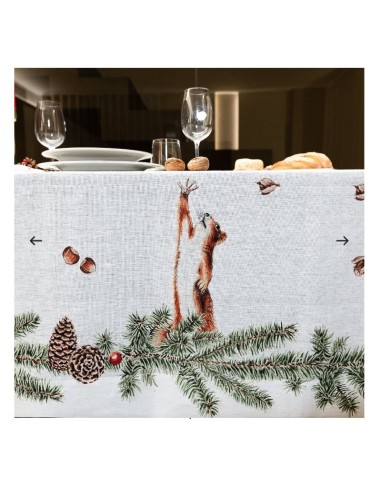 Copritavolo "Lo scoiattolo" in puro lino...