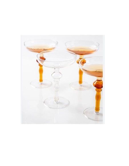 Sparky- coppa champagne pz.6- in vetro borosilicato design Lara Caffi