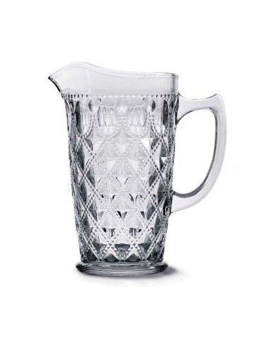 Caraffa in vetro con decoro a rilievo lt.1,5