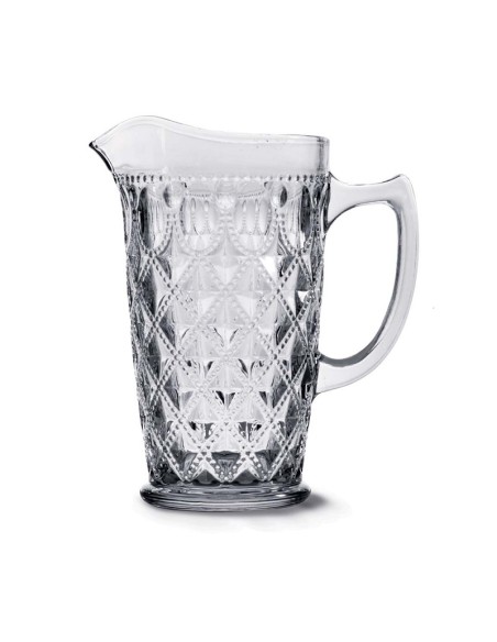 Caraffa in vetro con decoro a rilievo lt.1,5