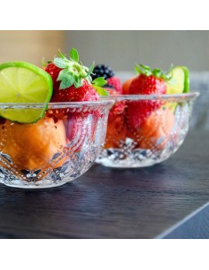 Set di 4 coppette in vetro decorato a rilievo trasparente 2