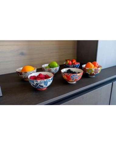 Set di 6 coppette in ceramica decori assortiti