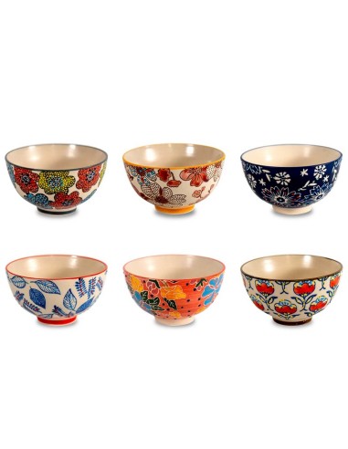 Set di 6 coppette in ceramica decori assortiti