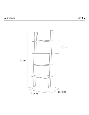 Libreria Way Up a 4 ripiani multicolor  in...