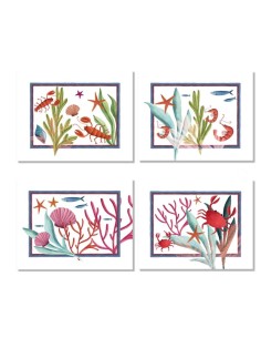 Set di 4 tovagliette "Marzamemi" in cotone satin 100%...