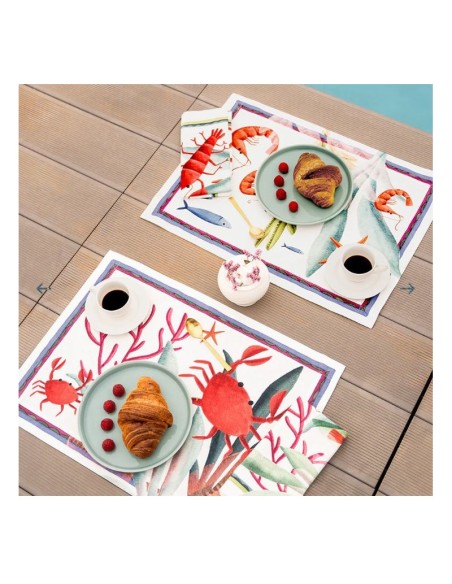 Set di 4 tovagliette "Marzamemi" in cotone satin 100% made in Italy