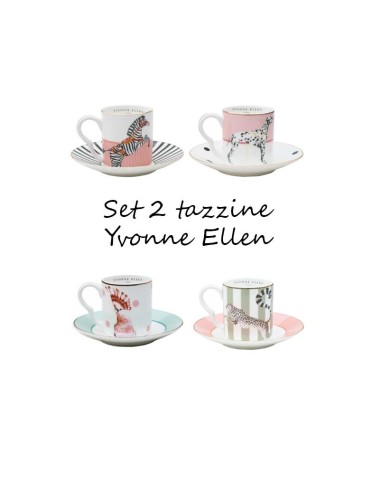 Ivonne Hellen - Set di 2 tazze caffè con piatto...