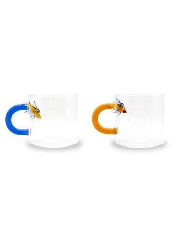 Set di due tazze da caffè in vetro borosilicato...