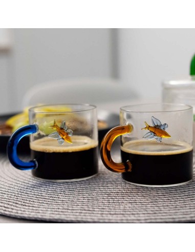 Set di due tazze da caffè in vetro borosilicato...