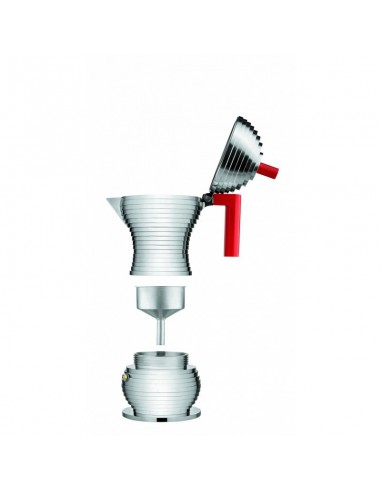 Caffettiera Pulcina Alessi PER INDUZIONE manico rosso