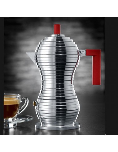 Caffettiera Pulcina Alessi PER INDUZIONE manico rosso