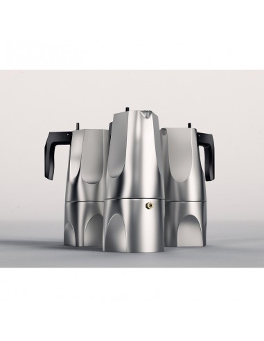 Caffettiera in alluminio  Ossidiana 3 tazze Alessi di Mario Trimarchi