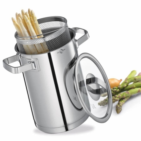 Asparagera Kuchenprofi acciaio inox-coperchio in vetro