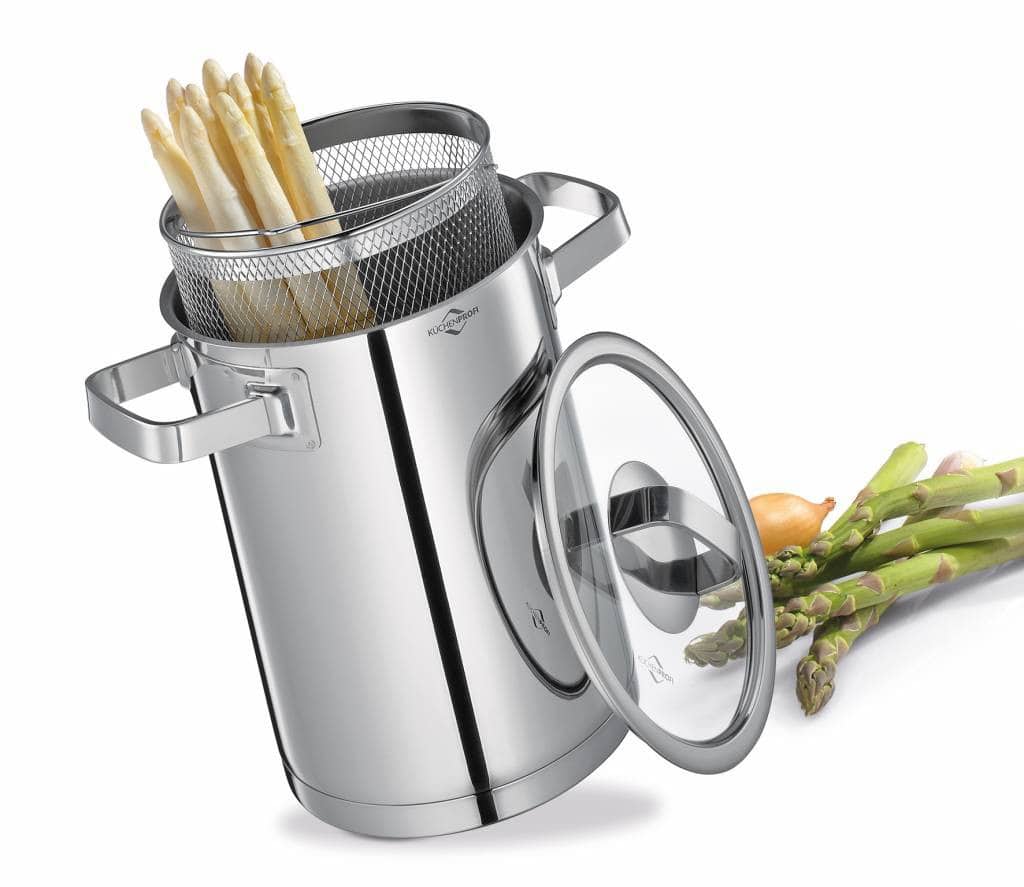 Asparagera Kuchenprofi acciaio inox-coperchio in vetro