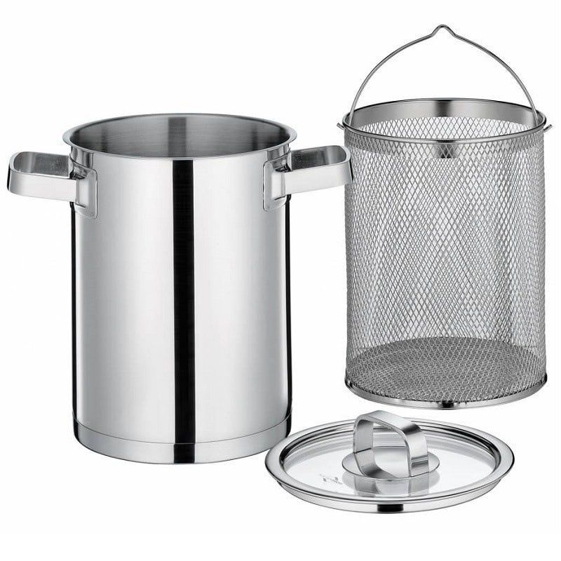 Asparagera Kuchenprofi acciaio inox-coperchio in vetro