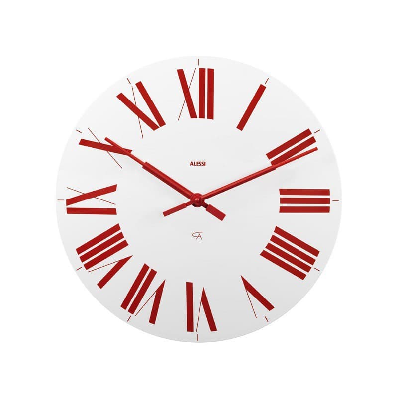 Orologio Firenze bianco e rosso Alessi design Castiglioni