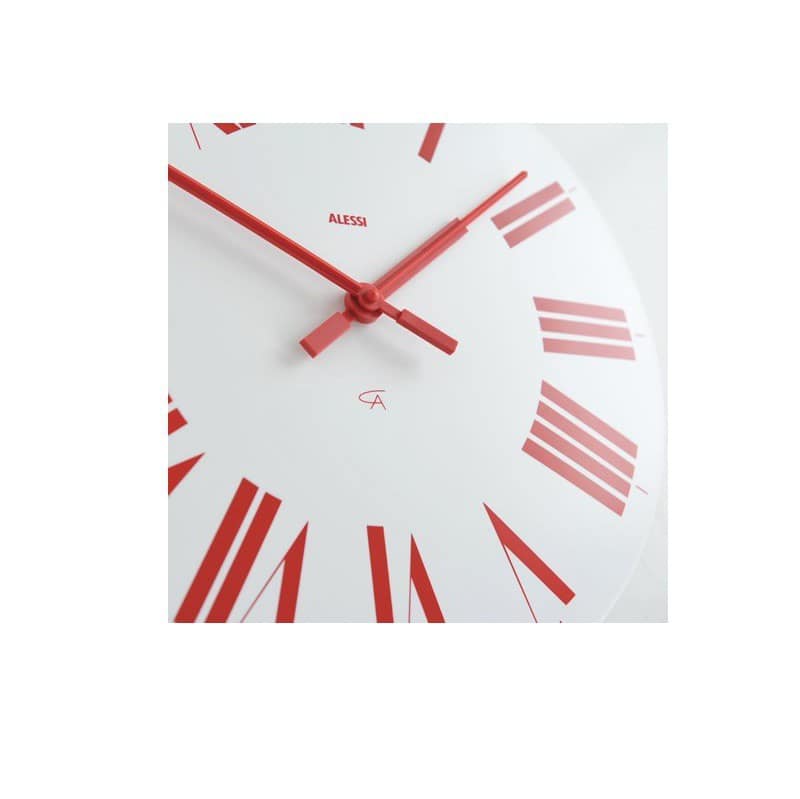 Orologio Firenze bianco e rosso Alessi design Castiglioni