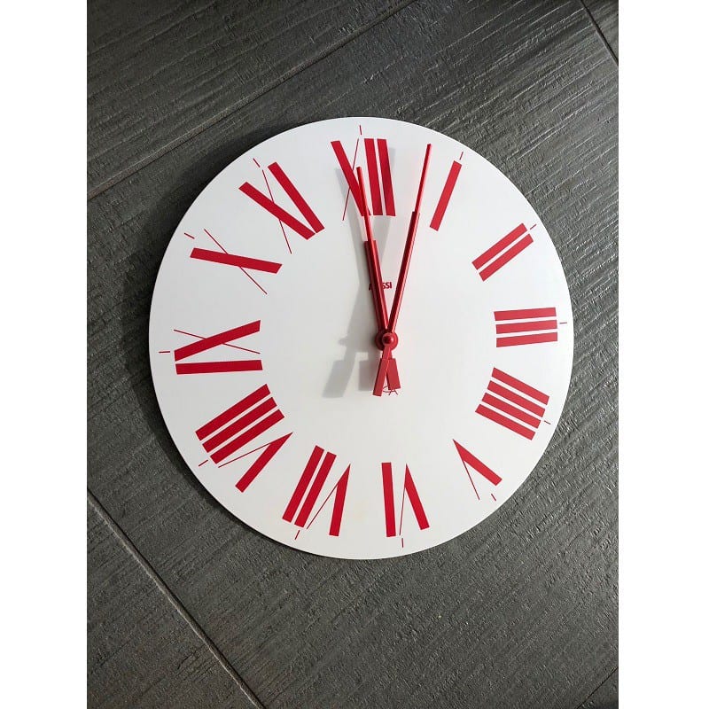 Orologio Firenze bianco e rosso Alessi design Castiglioni