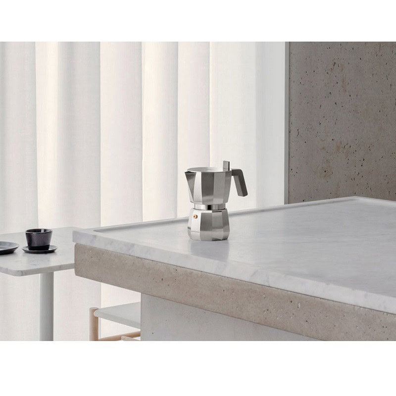 Caffettiere alluminio Alessi Moka design David Copperfield