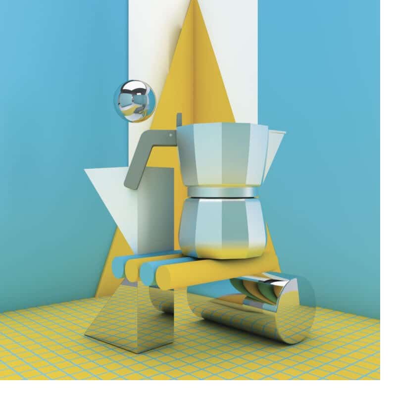 Caffettiere alluminio Alessi Moka design David Copperfield