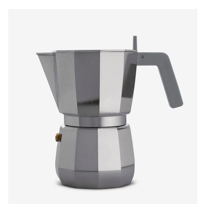 Caffettiere alluminio Alessi Moka design David Copperfield