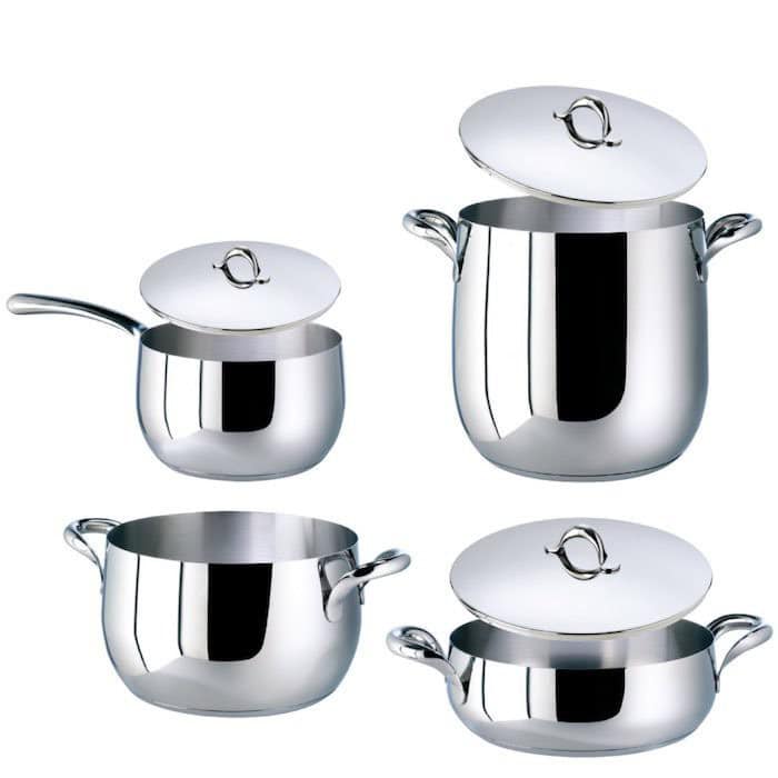 BATTERIA PENTOLE IN ACCIAIO INOX 18/10 KIKKA PZ.7 SAMBONET